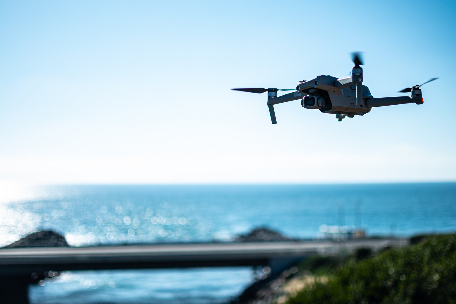 Drone Flying under Blue Sky